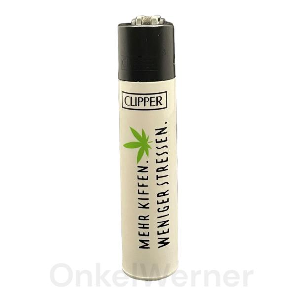 Mehr Kiffen weniger Stressen Clipper Feuerzeug 